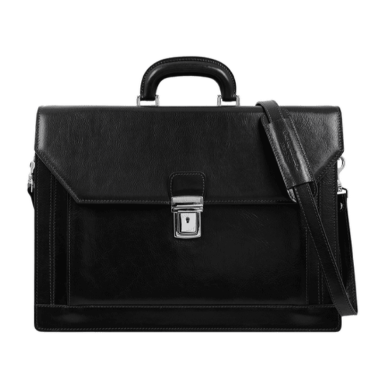 Large Leather Briefcase - Invisible Man - Black 5217801 Time Resistance