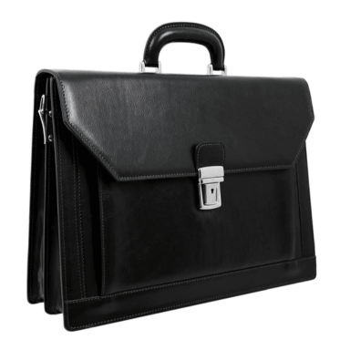 Large Leather Briefcase - Invisible Man - Black 5217801 Time Resistance