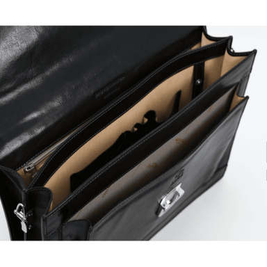 Large Leather Briefcase - Invisible Man - Black 5217801 Time Resistance