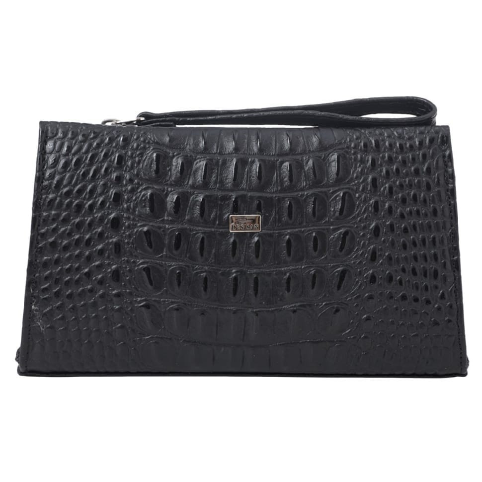 Косметичка шкіряна Desisan 2-1111 чорний кроко