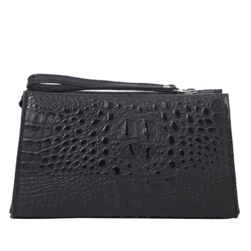 Косметичка шкіряна Desisan 2-1111 чорний кроко