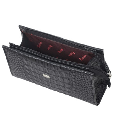 Косметичка кожаная Desisan 2-1111 черный кроко