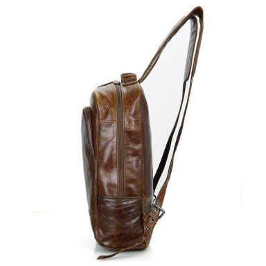 Men's leather backpack for daily use John McDee 7347B