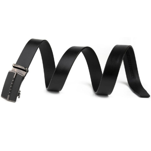 Чоловічий ремінь з пряжкою автомат матовий Vintage 20318 Чорний