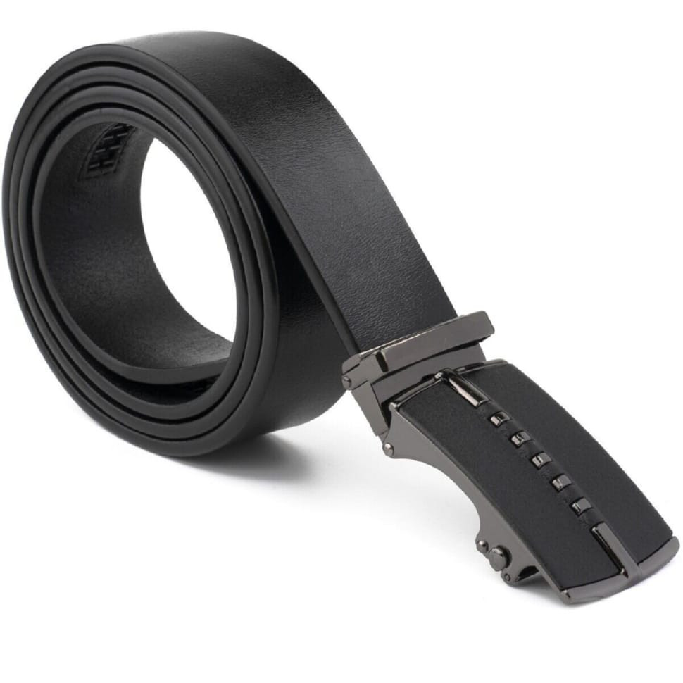 Чоловічий ремінь з пряжкою автомат матовий Vintage 20318 Чорний
