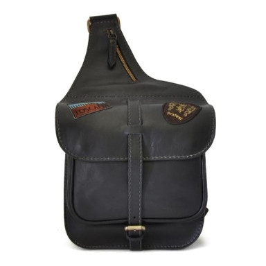 Pratesi BNE135/P - Bisaccia Small Cross Body Bag in cow leather Bruce Black
