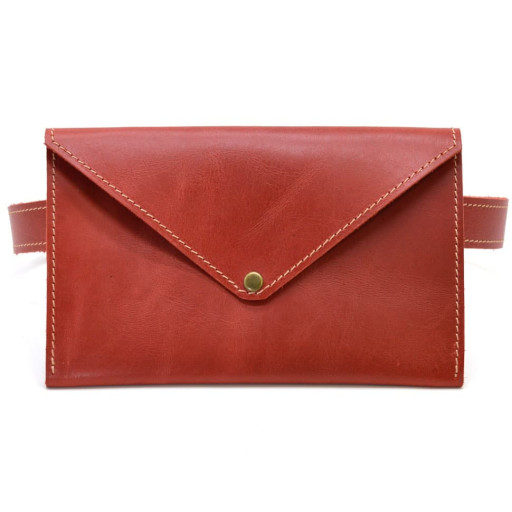Жіноча поясна червона сумка-конверт TARWA RR-1002-3md