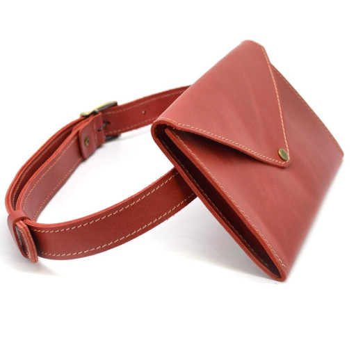 Жіноча поясна червона сумка-конверт TARWA RR-1002-3md