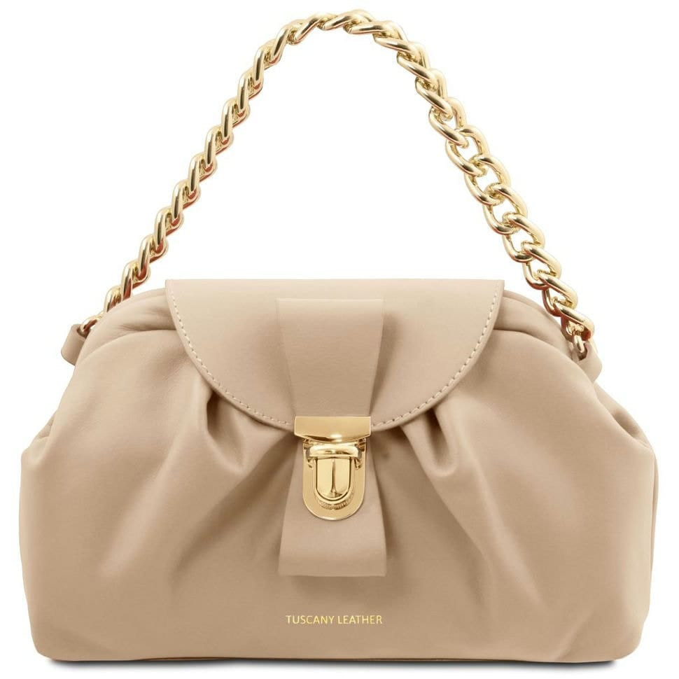 Клатч з м'якої шкіри Lara з ланцюжковим ремінцем Tuscany TL142246