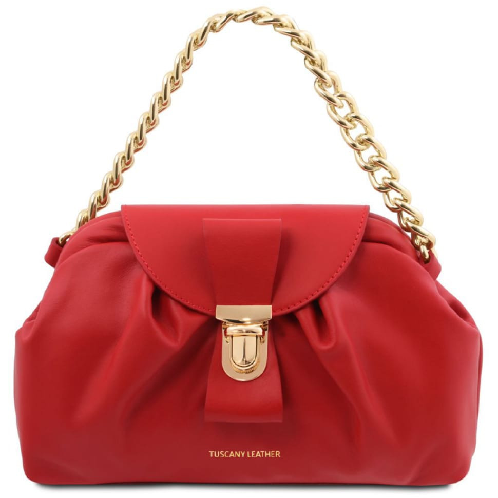 Клатч з м'якої шкіри Lara з ланцюжковим ремінцем Tuscany TL142246