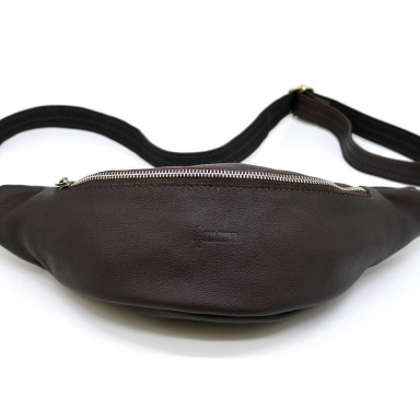 Medium leather belt bag with fastex, brown leather TARWA FC-3005-4lx