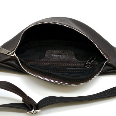 Medium leather belt bag with fastex, brown leather TARWA FC-3005-4lx