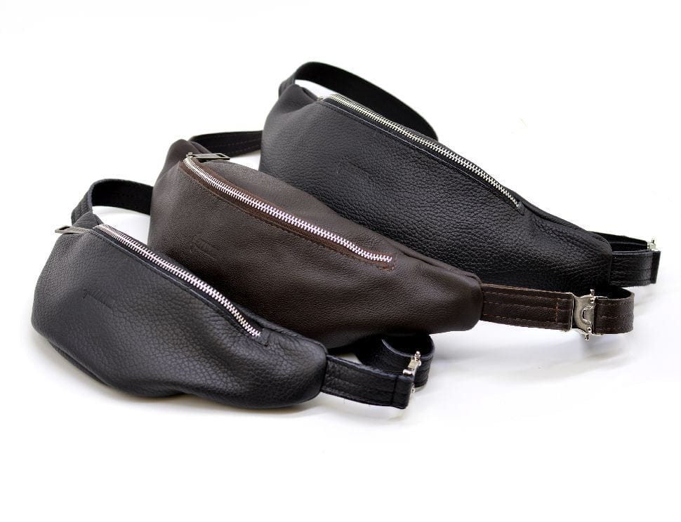 Поясна шкіряна сумка середня з фастексом, коричнева шкіра TARWA FC-3005-4lx