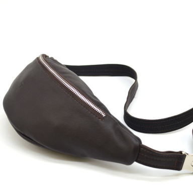 Medium leather belt bag with fastex, brown leather TARWA FC-3005-4lx