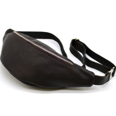 Medium leather belt bag with fastex, brown leather TARWA FC-3005-4lx
