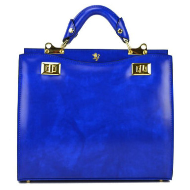 Pratesi RBE150/32 - Anna Maria Luisa de' Medici Medium Lady Bag in cow leather Radica Electric Blue
