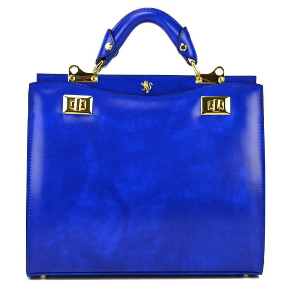 Pratesi RBE150/32 - Anna Maria Luisa de' Medici Medium Lady Bag in cow leather Radica Electric Blue