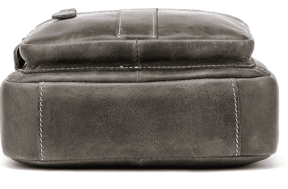 Men's vertical leather bag Vintage 20028 Gray