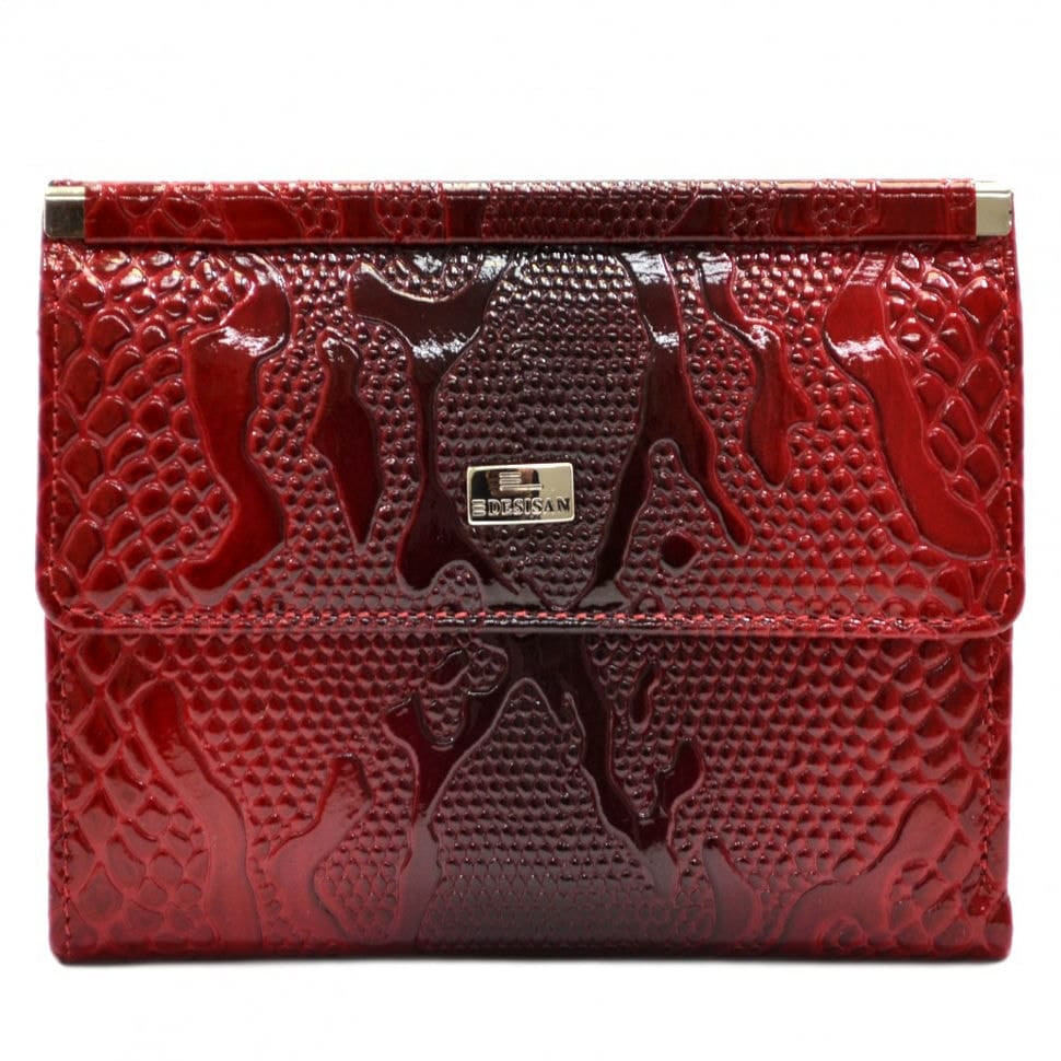 Гаманець жіночий шкіряний Desisan 105-500 червоний візерунок