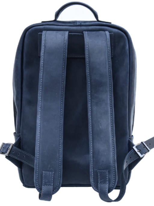Синій чоловічий шкіряний рюкзак із вінтажної шкіри Newery N1003KB
