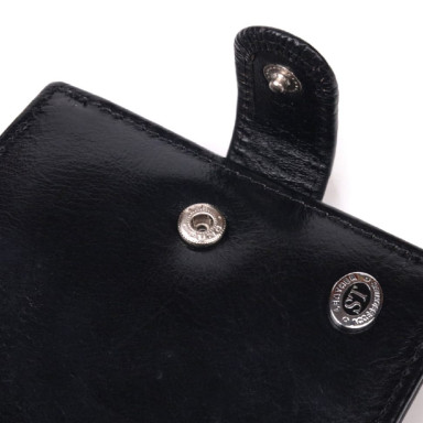 Классический мужской бумажник среднего размера из натуральной кожи ST Leather 19412 Черный