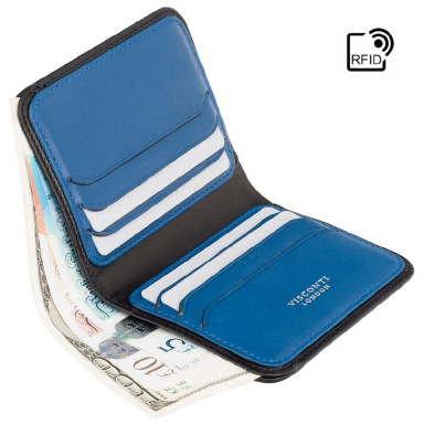 Men's wallet Visconti VSL34 Lank with RFID (Black-Cobalt)