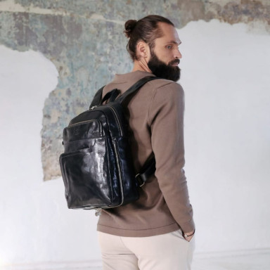 Mens leather backpack - LA Confidential - Time Resistance 5240401 black