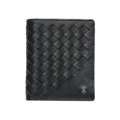 Leather wallet Timone intrecciato 12071 nero black