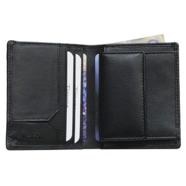 Leather wallet Timone intrecciato 12071 nero black