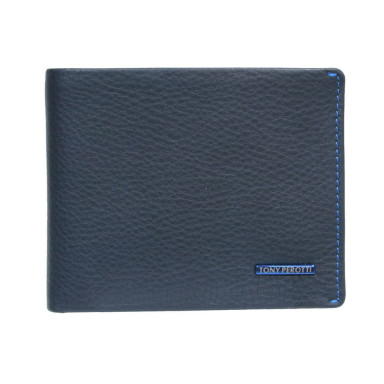 Leather wallet Newcontatto 3594 navy blue