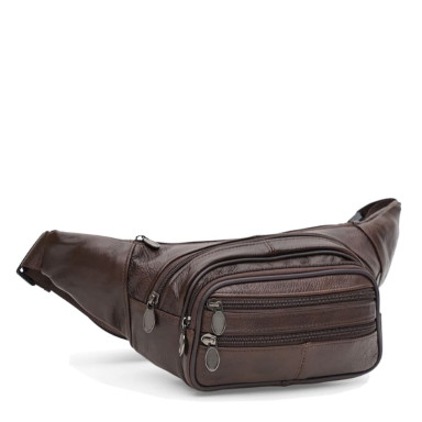 Мужская кожаная сумка на пояс Keizer K18015br-brown