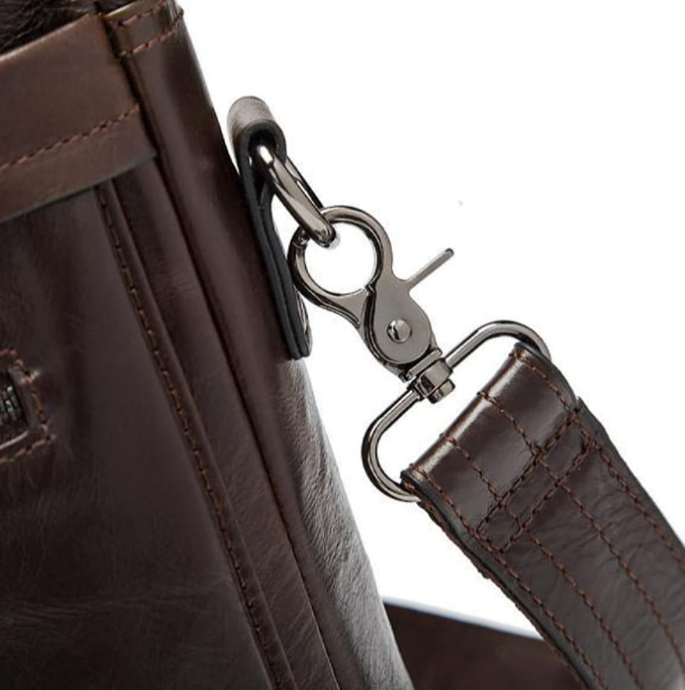 Сумка чоловіча шкіряна шоколад зі шкіряним ременем Bexhill Bx9005C