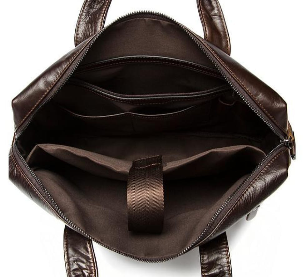 Сумка чоловіча шкіряна шоколад зі шкіряним ременем Bexhill Bx9005C