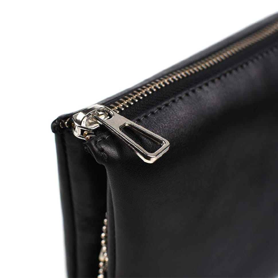 Барсетка чоловіча клатч на запястя, чорна гладка шкіра CP5610 Carlo Pazolini