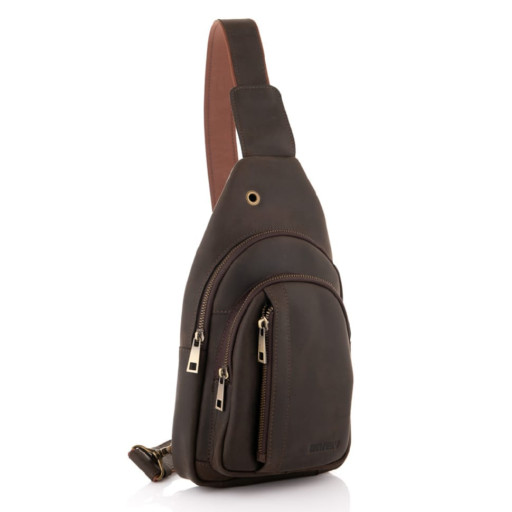 Чоловіча сумка-слінг зі шкіри Crazy Hourse Newery N9014KGC