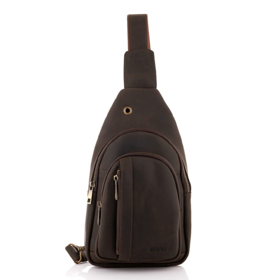 Чоловіча сумка-слінг зі шкіри Crazy Hourse Newery N9014KGC