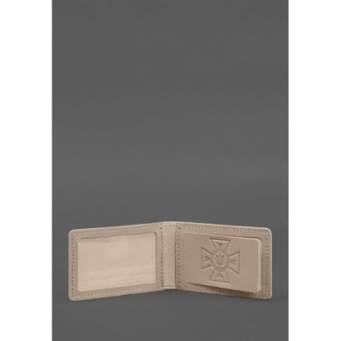 Leather cover for DSNS ID with pocket, light beige