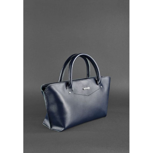 Жіноча шкіряна сумка Midi темно-синя