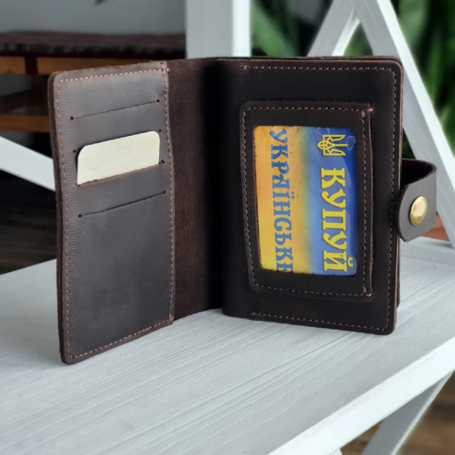 Кожаная обложка для документов BGS коричневая BGS3286