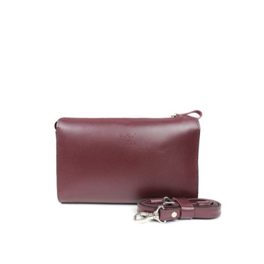 Leather clutch burgundy