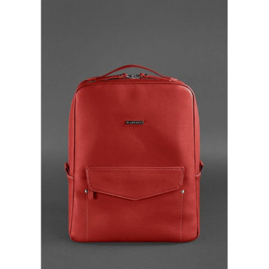 Cooper Leather Urban Women's Backpack with Zip Red