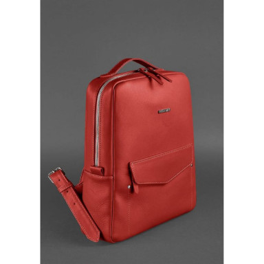 Cooper Leather Urban Women's Backpack with Zip Red