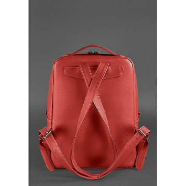 Cooper Leather Urban Women's Backpack with Zip Red