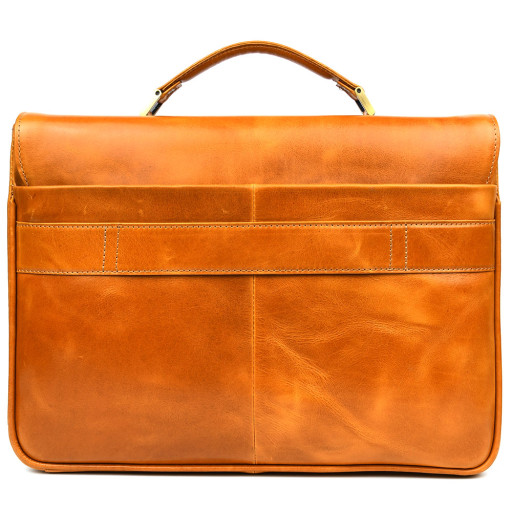 Шкіряний чоловічий портфель на два відділення TARWA GBalc-2067-4lx медовий