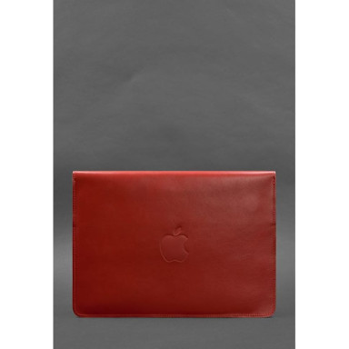 Кожаный чехол-конверт на магнитах для MacBook 13 Красный