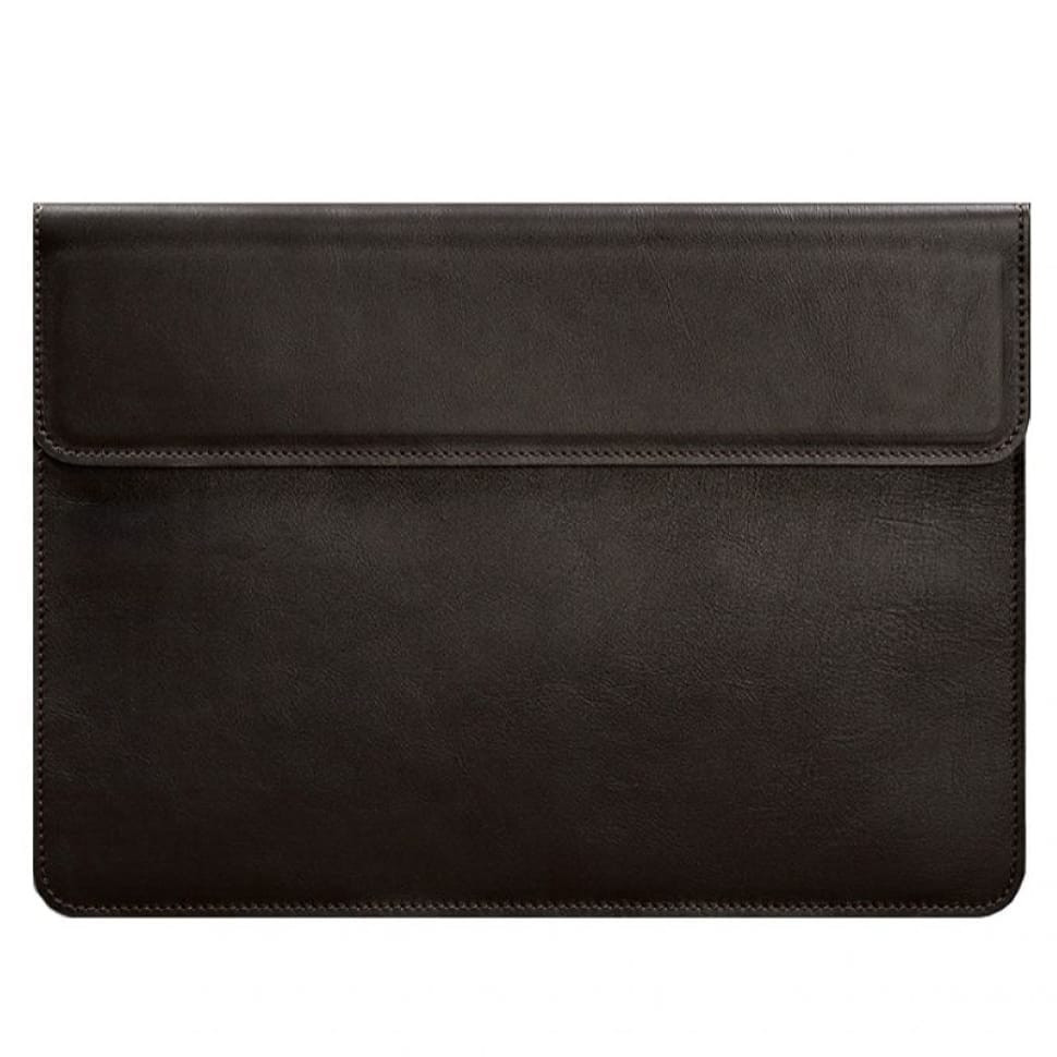 Шкіряний чохол-конверт на магнітах для MacBook 16 дюйм Темно-коричневий