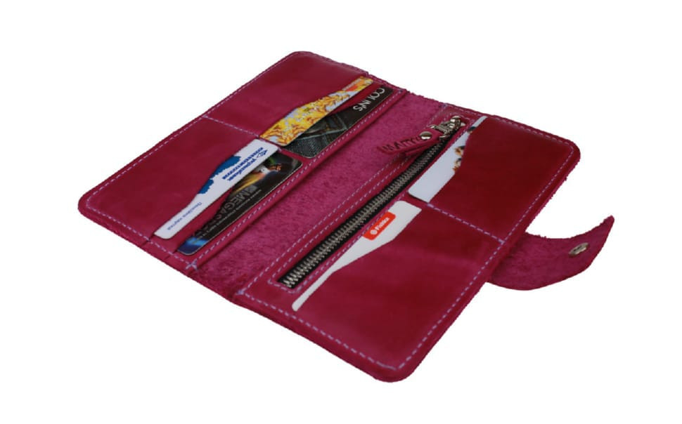 Womens large leather wallet SULLIVAN 80271(10) fuchsia