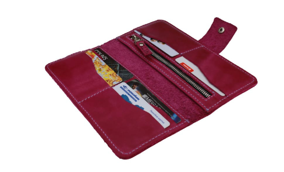 Womens large leather wallet SULLIVAN 80271(10) fuchsia