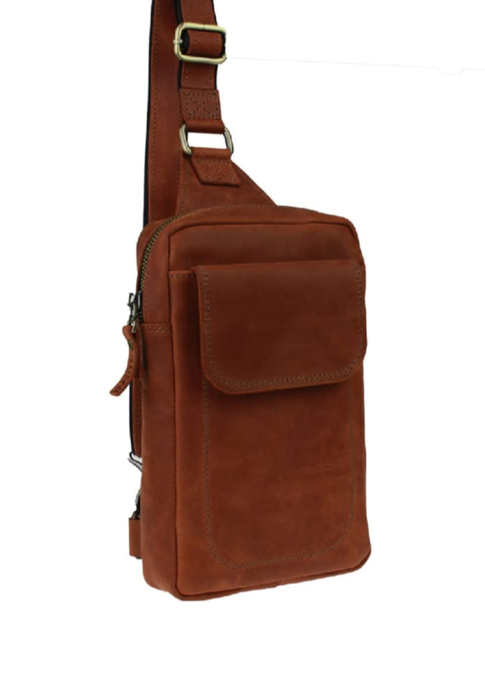 Mens sling shoulder bag banana 10211(28) light brown