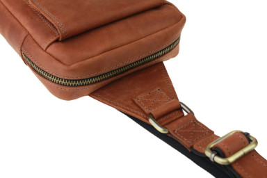 Mens sling shoulder bag banana 10211(28) light brown